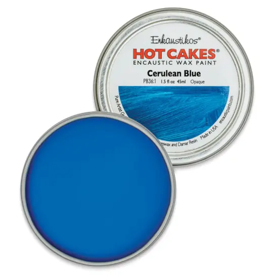 Enkaustikos Hot Cakes Encaustic Paint - Cerulean Blue, 45 ml tin {1}