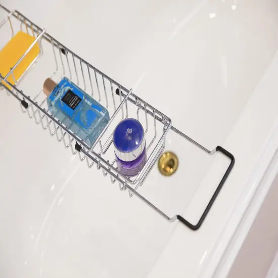Expandable Metal Bathtub Caddy With, Rubber Handles {2}