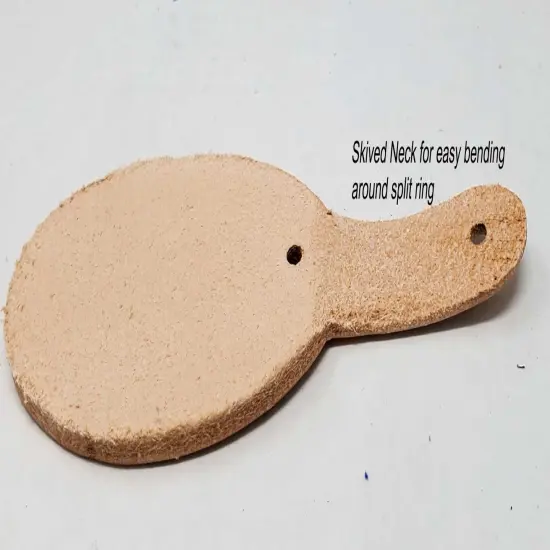 Blank Vegetable Tanned Leather Key Fobs &ndash; Ready for Stamping, Tooling & Engraving - 10 Pack {3}