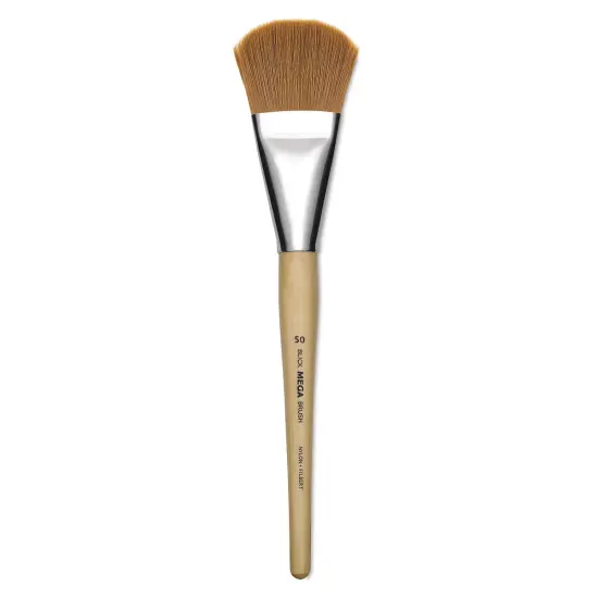 Blick Mega Golden Taklon Brush - Mega Filbert, Short Handle, Size 50 {1}