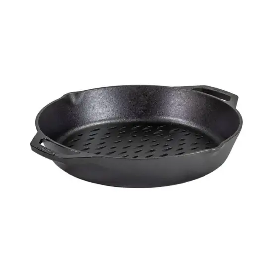 Lodge Cast Iron Grilling Basket with Dual Handles for Outdoor Grill or Open Fire, 12 in {3}
