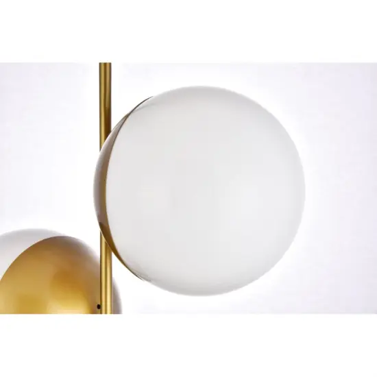 Eclipse 2 Lights Brass Pendant With Frosted White Glass {5}