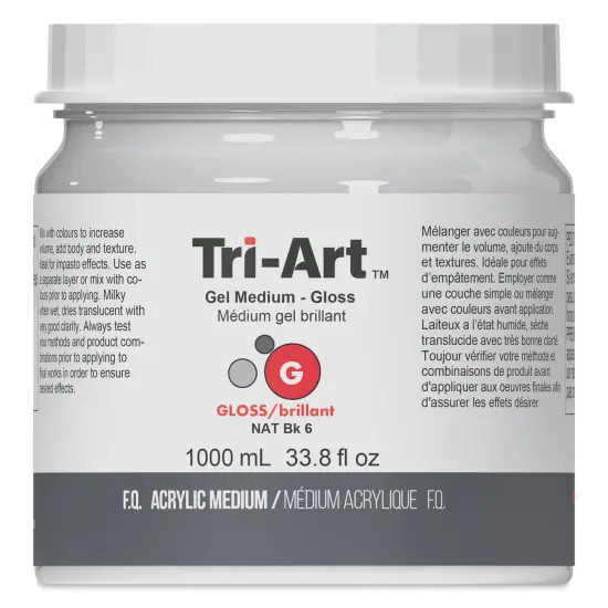 Tri-Art Acrylic Gel Medium - Gloss, 1 L bottle {1}