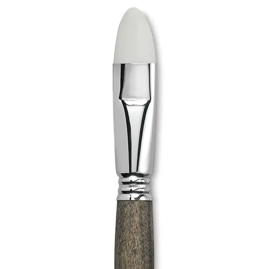 Escoda Perla Toray White Synthetic Brush - Bright, Short Handle, Size 18 {1}