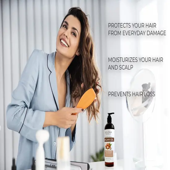 velona Argan Oil - 4 oz (With Dropper) | Morocco Oil For Hair Growth, Skin, Body and Face Care | Unrefined, Cold Pressed | 100% Natural and Moisturizing Carrier Oil | Cap Kit&hellip; {3}