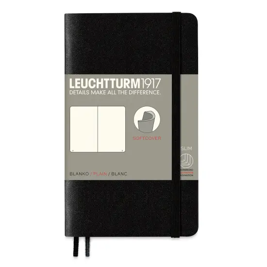 Leuchtturm1917 Blank Softcover Notebook - Black, 3-1/2" x 6" {1}