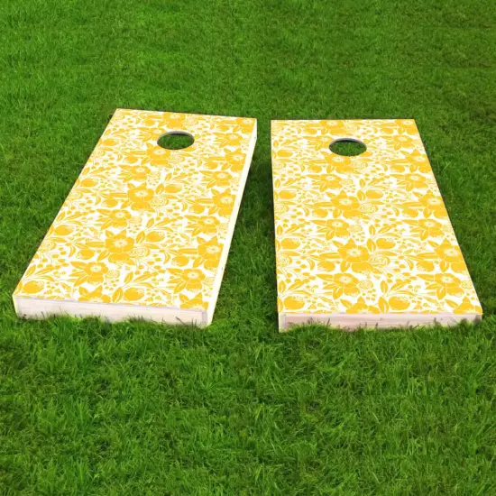 Hawaiian Floral Cornhole Board Stencil {1}