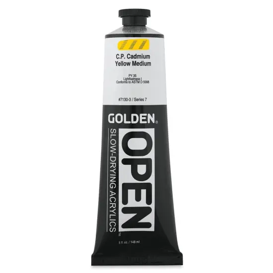 Golden Open Acrylics - Cadmium Yellow Medium, 5 oz Tube {1}