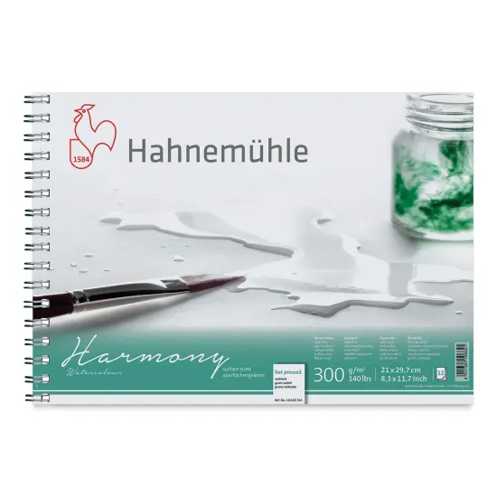 Hahnem&uuml;hle Harmony Watercolor Pad - 8.27" x 11.69", Hot Press, 140 lb (300 gsm) {1}