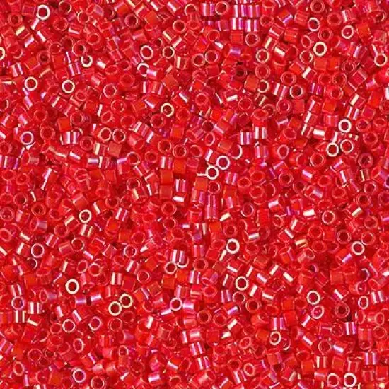 Miyuki Delica Bead 15/0, DBS0159, Opaque Vermillion Red AB {1}