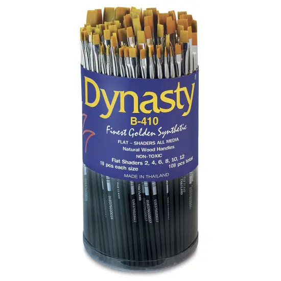 Dynasty Finest Golden Synthetic Brushes - Shader, Short Handle, Canister of 108 {2}