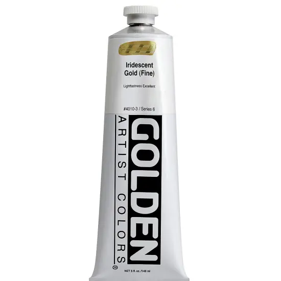Golden Heavy Body Artist Acrylics - Iridescent Gold (Fine), 5 oz tube {2}