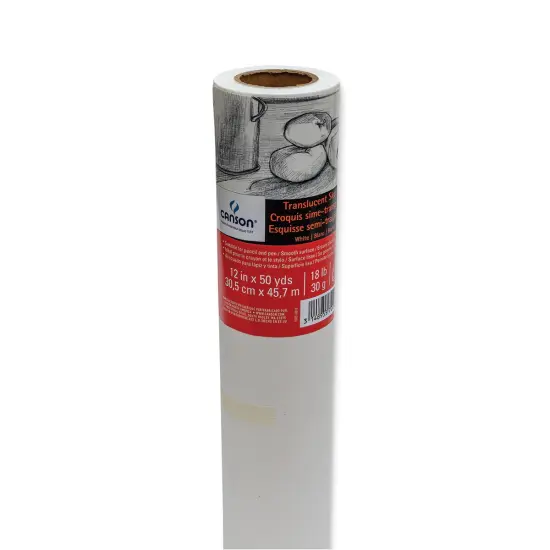 Canson Tracing Sketch Roll (10W) - 12" x 50 yds, White {1}