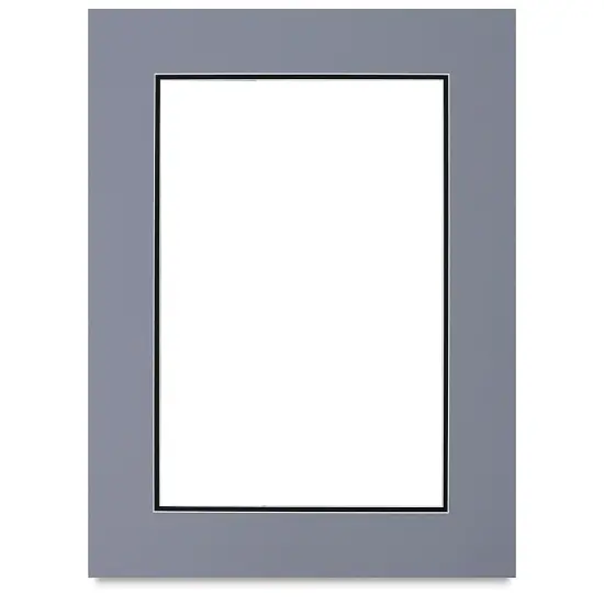 Blick Double Mat - Bar Harbor Gray/Smooth Black, 18" x 24" (11-3/4" x 17-3/4" opening) {2}