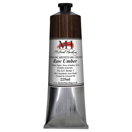 Michael Harding Artists Oil Color - Raw Umber, 225 ml tube {2}