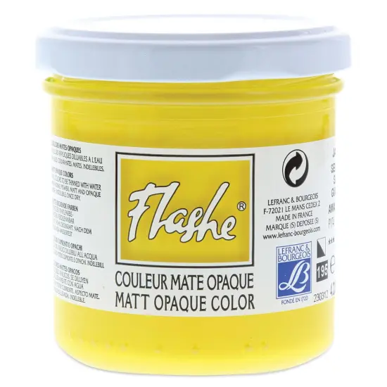 Lefranc & Bourgeois Flashe Vinyl Paint - Lemon Yellow, 125 ml jar {1}