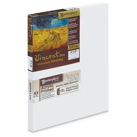 Masterpiece Vincent Pro Artfix Linen Canvas - 8" x 10", Acrylic Primed {1}