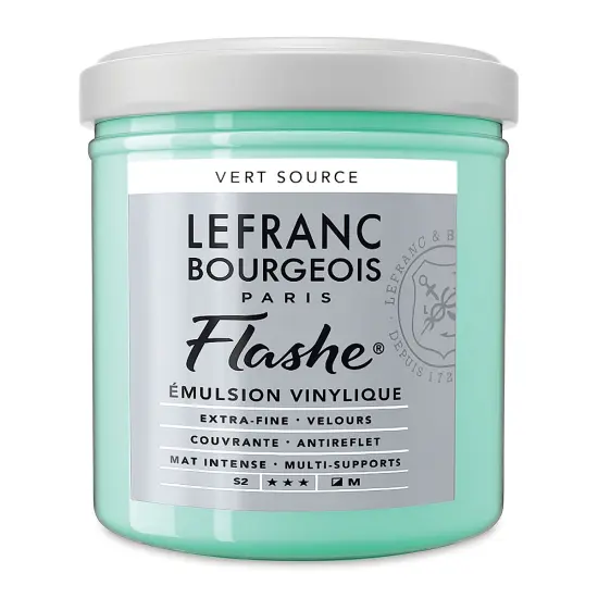 Lefranc & Bourgeois Flashe Vinyl Paint - Water Green, 125 ml jar {1}