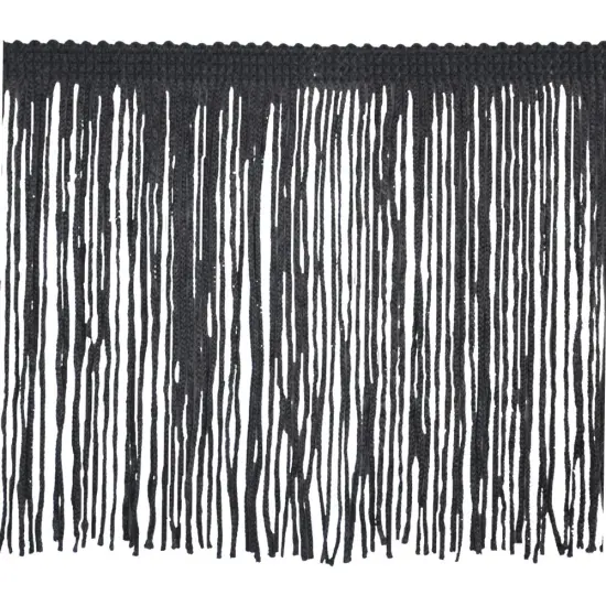 Belagio Chainette Fringe, 4" Wide, 10-Yard Bolt, Black {1}