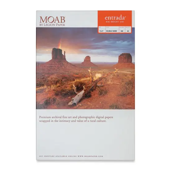 Legion Moab Entrada Digital Rag Paper - 11" x 17", Bright White, 300 gsm, Pkg of 25 Sheets {1}
