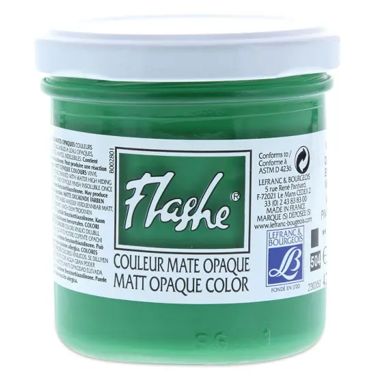 Lefranc & Bourgeois Flashe Vinyl Paint - Chrome Green, 125 ml jar {1}