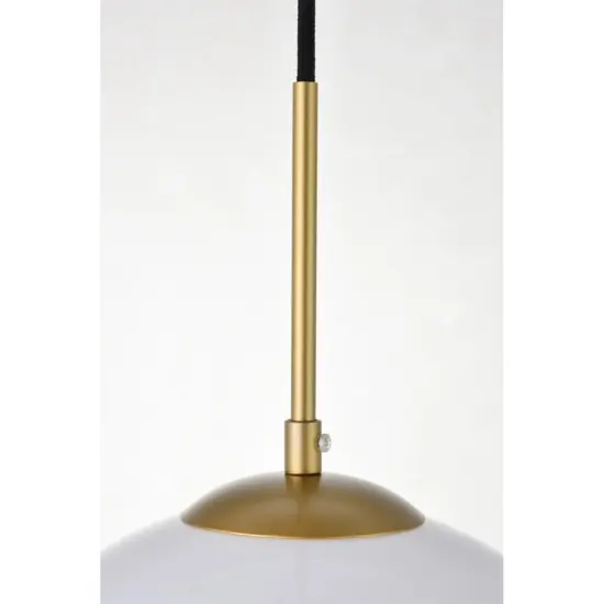 Baxter 1 Light Brass Pendant With Frosted White Glass {5}