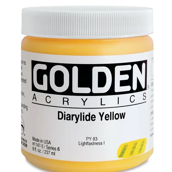 Golden Heavy Body Artist Acrylics - Diarylide Yellow, 8 oz Jar {2}