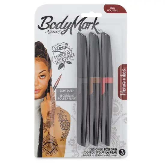 Bic BodyMark Temporary Tattoo Marker - Henna, Pack of 3 {1}