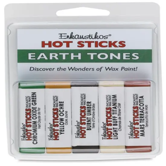 Enkaustikos Hot Sticks Encaustic Paints - Set of 5, Earth Tone Colors, 13 ml sticks {1}