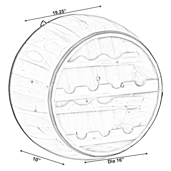 Wooden Hanging Wine Barrel Wine Rack {4}