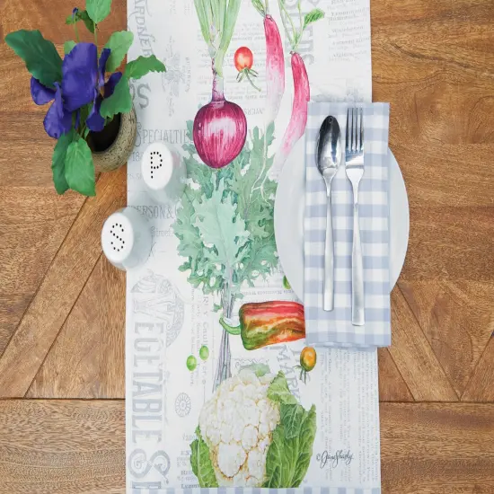 Vegetable Garden Cotton Table Runner 14" x 72" w/ Carrots {3}