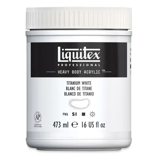 Liquitex Heavy Body Artist Acrylics - Titanium White, 16 oz Jar {1}