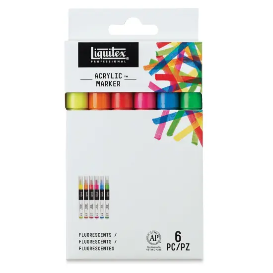 Liquitex Paint Marker - Fluorescent Colors, 2mm Tip, Set of 6 {2}