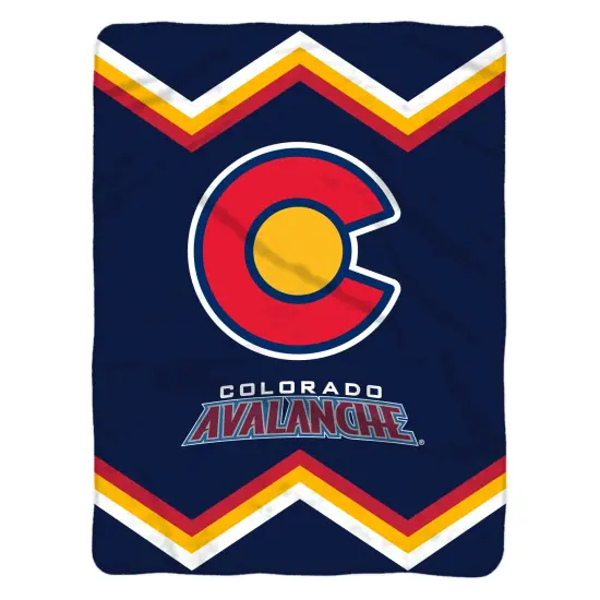 Sleep Squad Colorado Avalanche Reverse Retro 60&rdquo; x 80&rdquo; Raschel Plush Hockey Blanket {2}