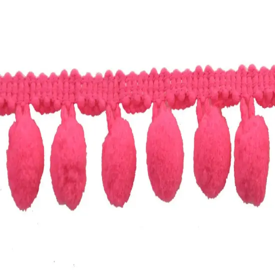 Belagio Pom Trim, 1.25" Wide, 10-Yard Bolt, Hot Pink {1}