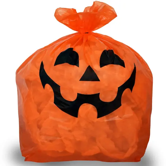 Pumpkin Leaf Bags Decorations - Jack O Lantern Outdoor Yard Fall Lawn and Leaves Pumpkins Decorating Bag with Ties - 3 Sizes {4}