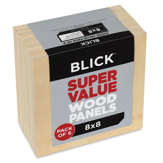 Blick Super Value Wood Panel Pack - 8" x 8", Pkg of 6 {2}