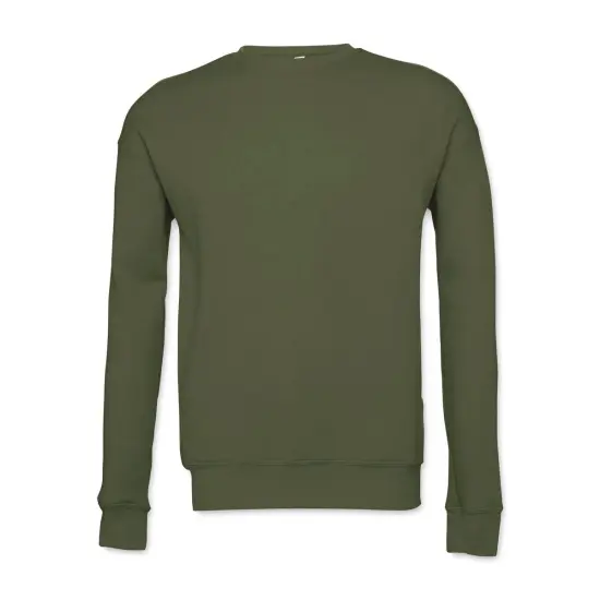 Bella + Canvas Unisex Sponge Fleece Drop Shoulder Sweatshirt - Military Green, Small {1}