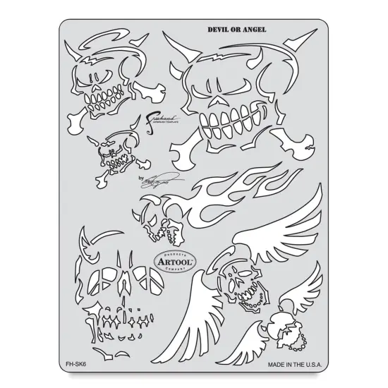 Iwata Artool Freehand Template - Son of Skull Master Devil or Angel {2}