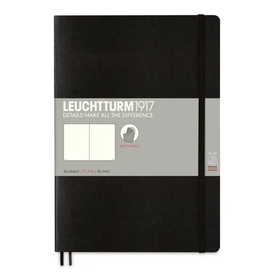 Leuchtturm1917 Blank Softcover Notebook - Black, 7" x 10" {1}