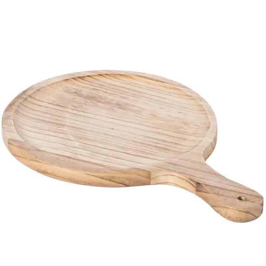 Wooden Round Shape Serving Tray Display Platter {3}