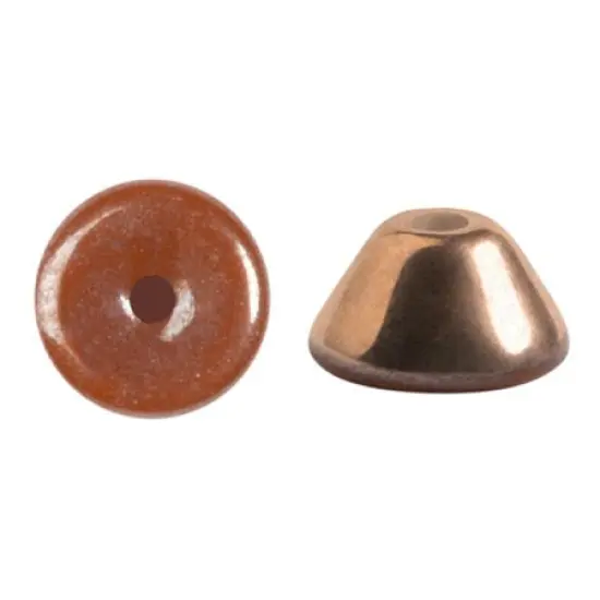 Konos Par Puca&reg; Czech glass bead, Frost Caramel Capri Gold, 10 grams {1}