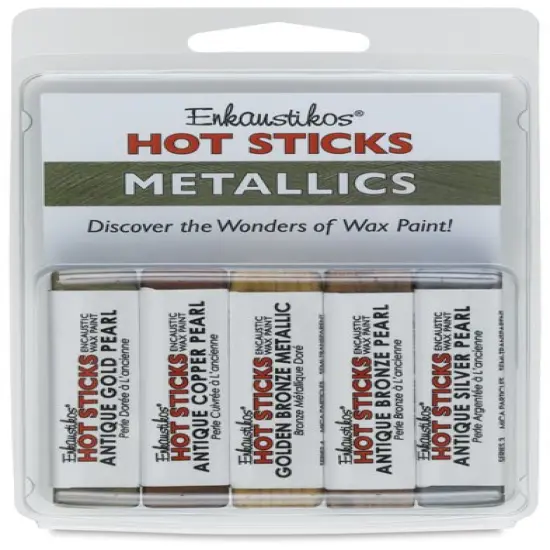Enkaustikos Hot Sticks Encaustic Paints - Set of 5, Metallic Colors, 13 ml sticks {2}