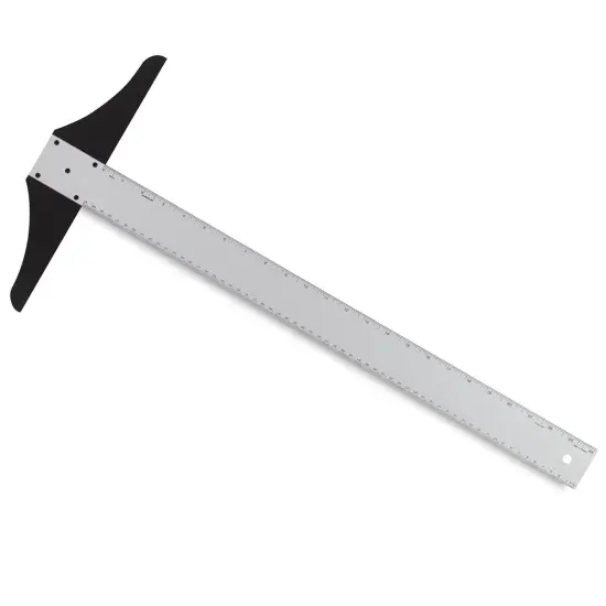 Alumicolor Steel Edge Point T-Square - 24", Silver {1}