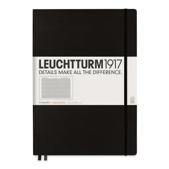 Leuchtturm1917 Squared Hardbound Notebook - Black, Master, 8-3/4" x 12-1/2" {1}