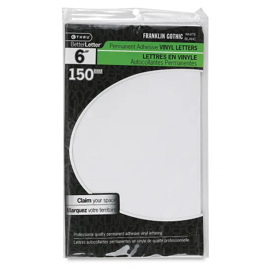 Westcott BetterLetter Self-Adhesive Vinyl Letters – 6” Permanent Letters, Franklin Gothic, White {1}