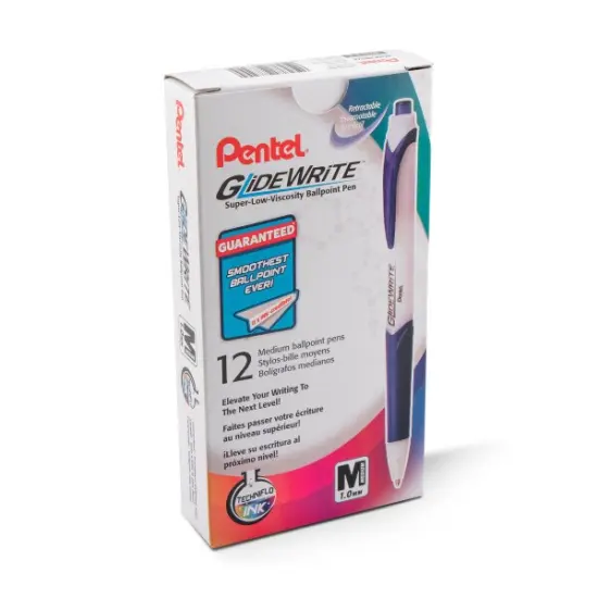 GlideWrite Ballpoint Pen with TechniFlo Ink, (1.0mm) Medium Line, Black {2}