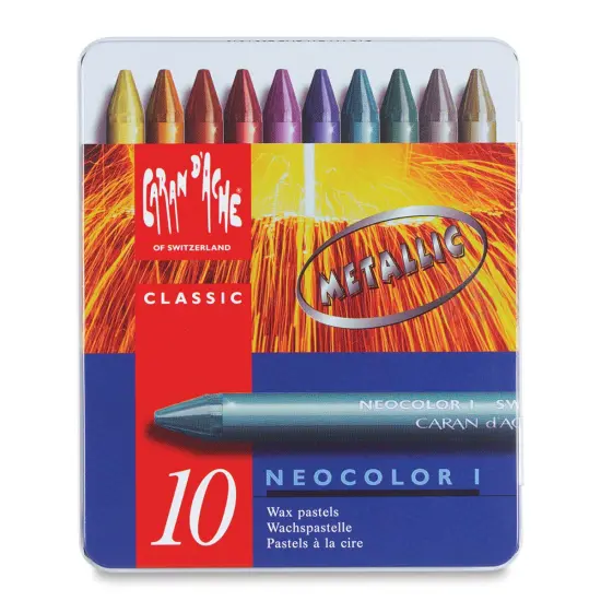 Caran d'Ache Neocolor I Wax Pastels - Metallics, Set of 10 {1}