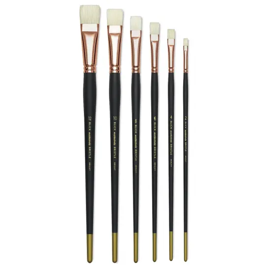 Blick Masterstroke Interlocking Bristle Brush Set - Bright, Long Handle, Set of 6 {1}