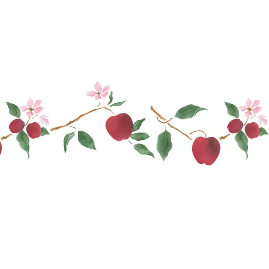 Apple Wall Stencil | 411 by Designer Stencils | Reusable Art Craft Stencils for Painting on Walls, Canvas, Wood | Reusable Plastic Paint Stencil for Home Makeover | Easy to Use & Clean Art Stencil {3}